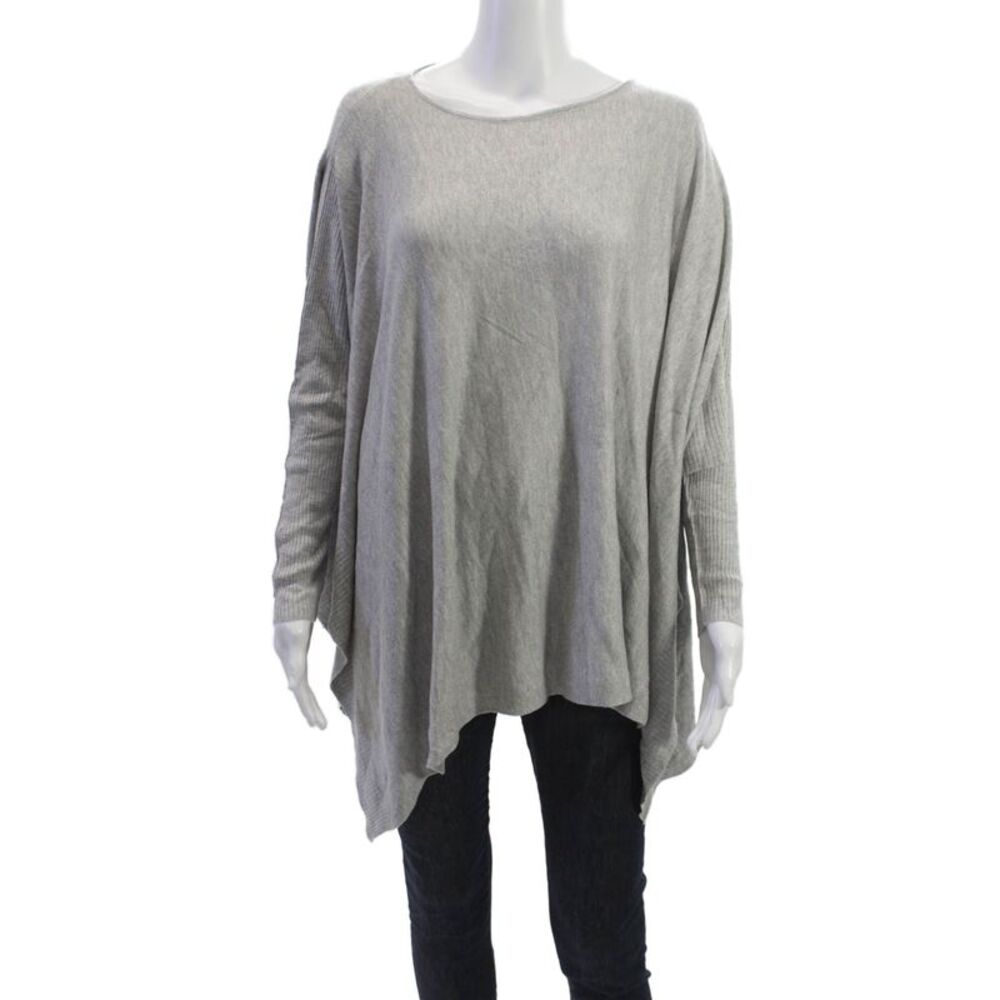 Romeo + Juliet Couture Women Gray Pullover Long Sleeve Round Neck Size M